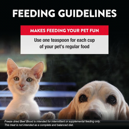 Feeze Dried FUNCTIONAL Food Topper for Dogs & Cats - Beef Blood - 3.5 oz