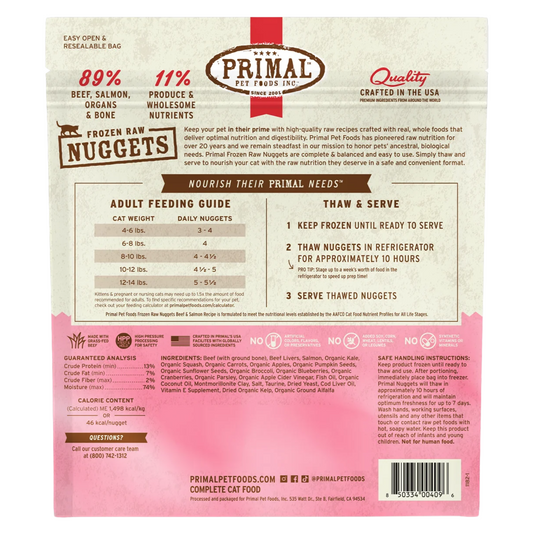 Cat Frozen Raw - Beef & Salmon Nuggets