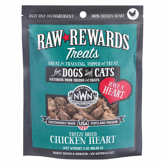 Freeze Dried Treat for Dogs & Cats - RAW REWARDS - Chicken Heart