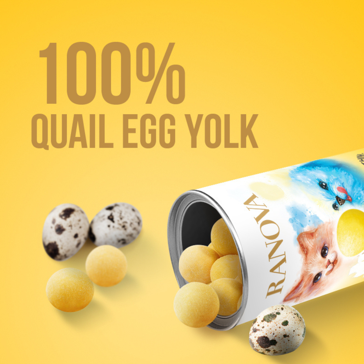 Freeze Dried Dog & Cat Treat - Quail Egg Yolk