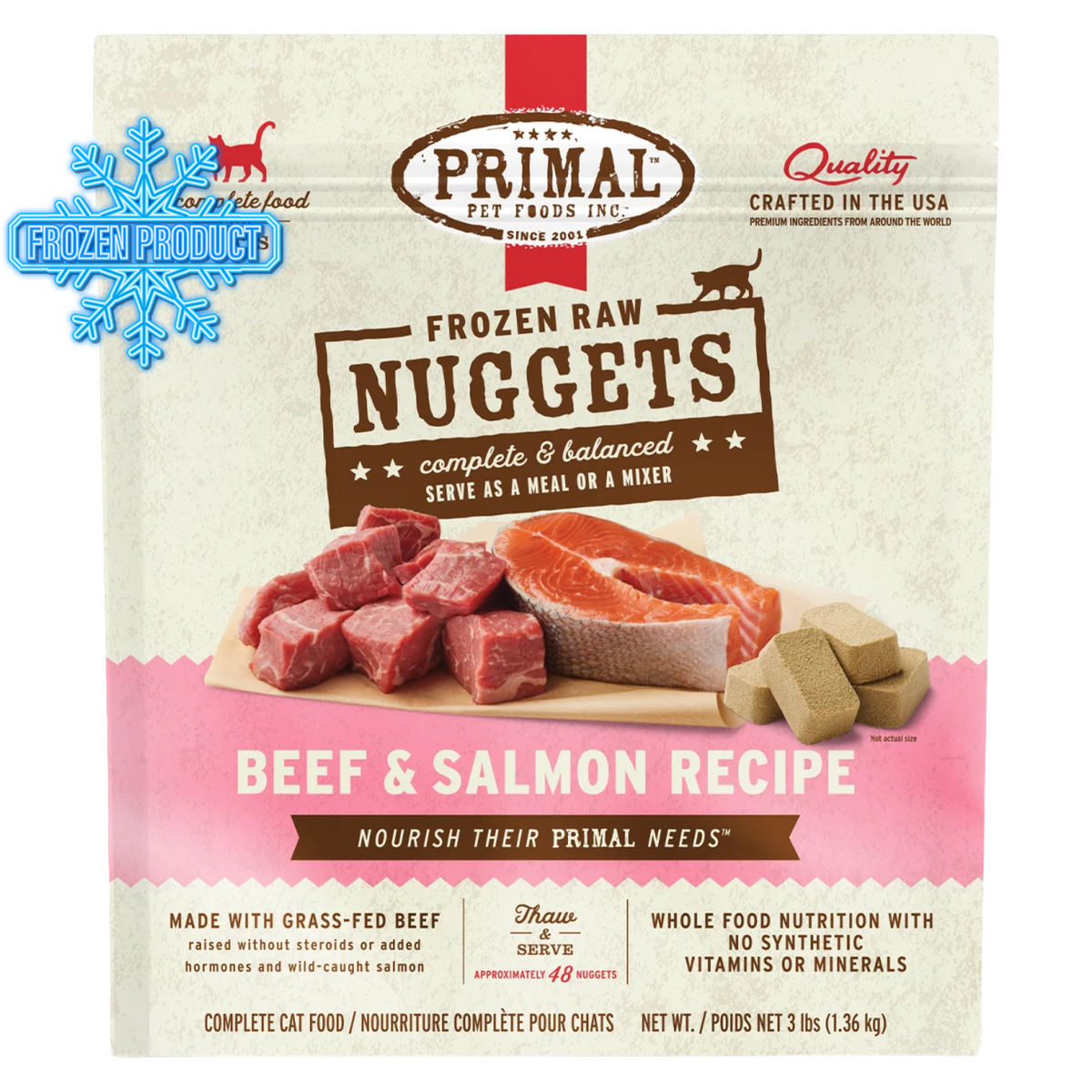 Cat Frozen Raw - Beef & Salmon Nuggets