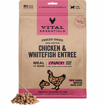 Freeze Dried Cat Food - Crunchy Micro Nibs - Chicken & Whitefish