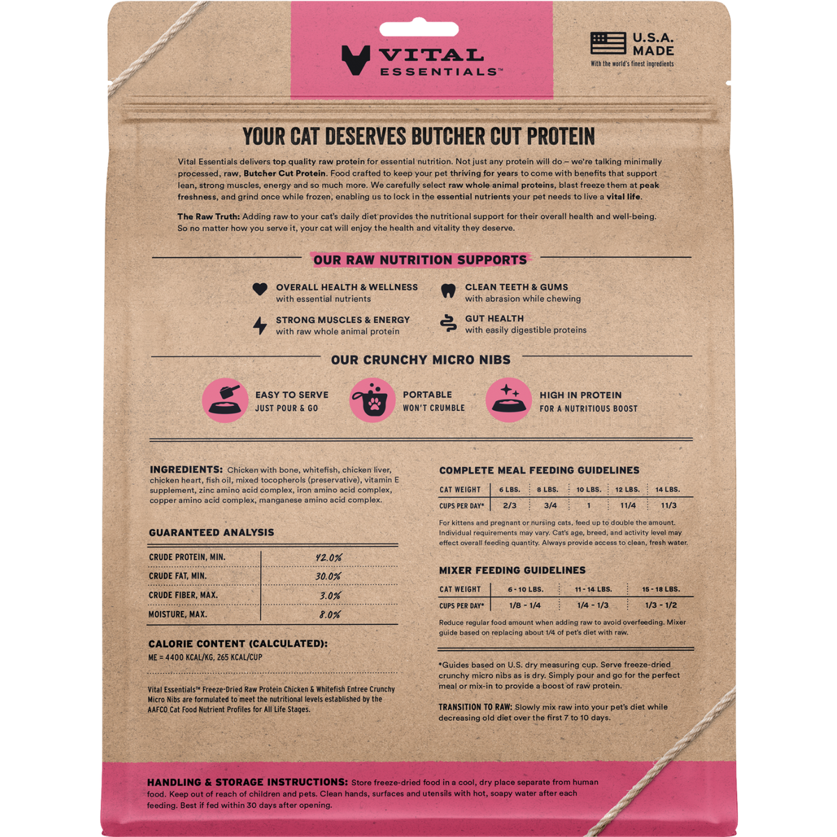 Freeze Dried Cat Food - Crunchy Micro Nibs - Chicken & Whitefish