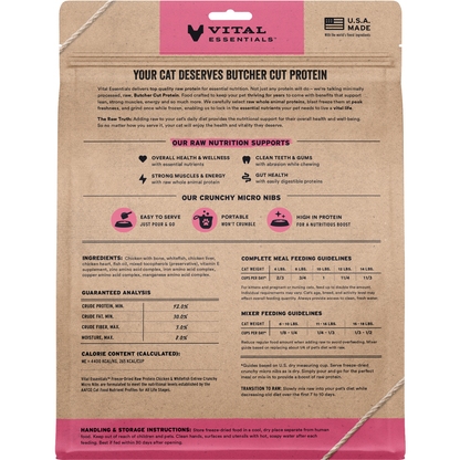 Freeze Dried Cat Food - Crunchy Micro Nibs - Chicken & Whitefish
