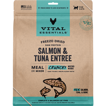 Freeze Dried Cat Food - Crunchy Micro Nibs - Salmon & Tuna