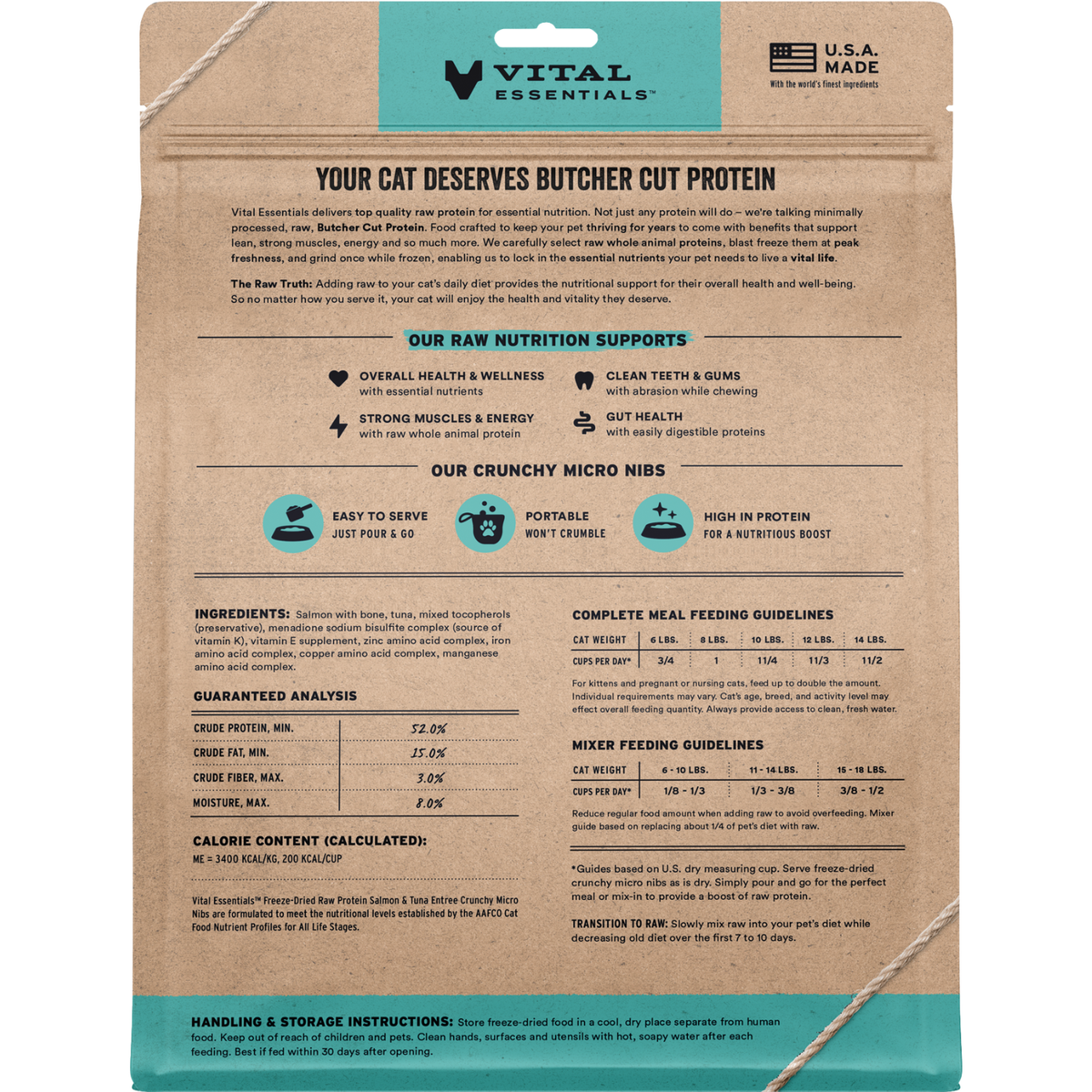 Freeze Dried Cat Food - Crunchy Micro Nibs - Salmon & Tuna