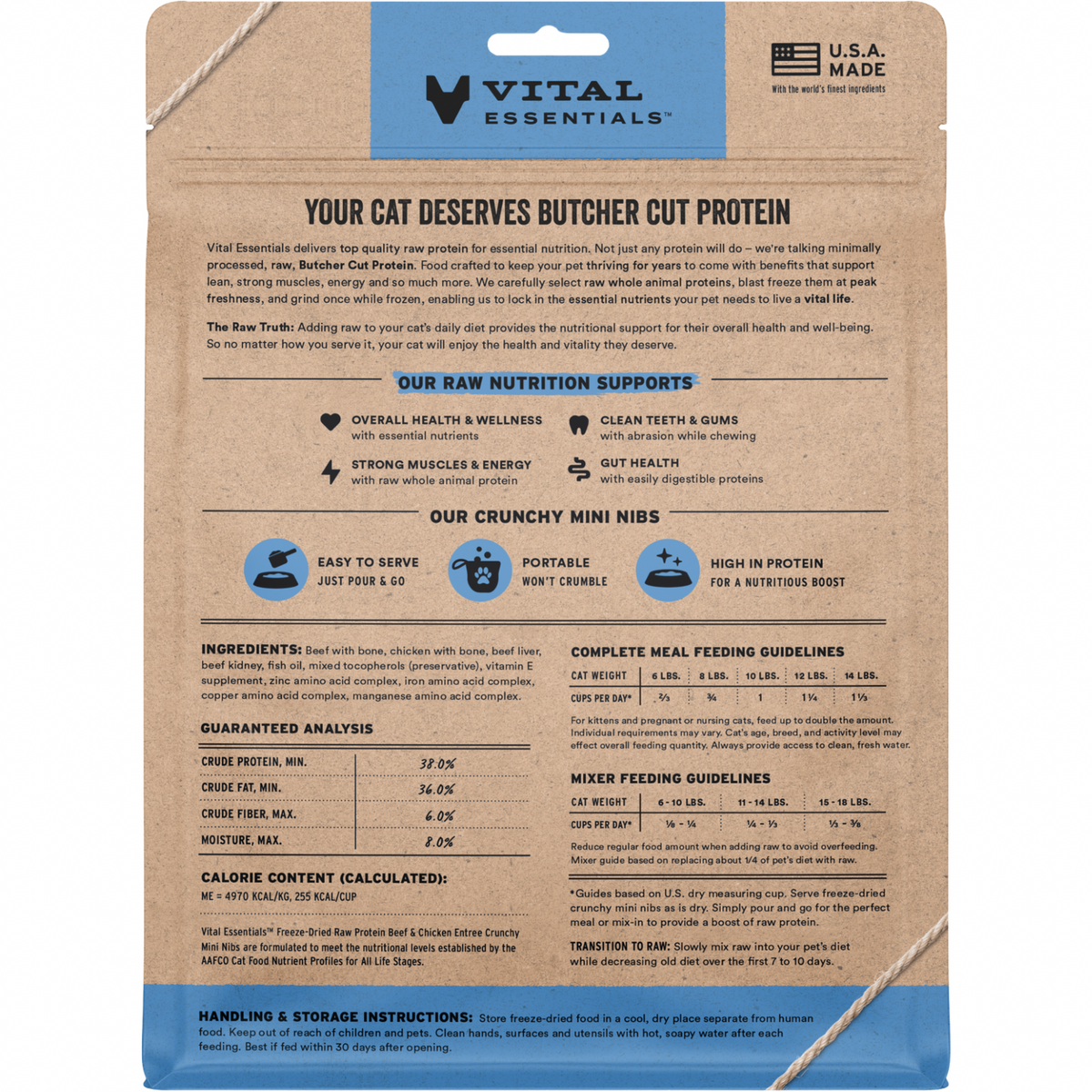 Freeze Dried Cat Food - Crunchy Mini Nibs - Beef & Chicken