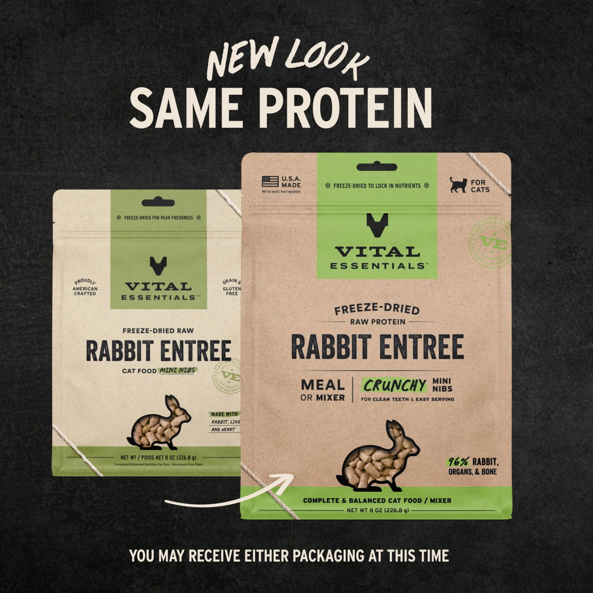 Freeze Dried Cat Food - Crunchy Mini Nibs - Rabbit