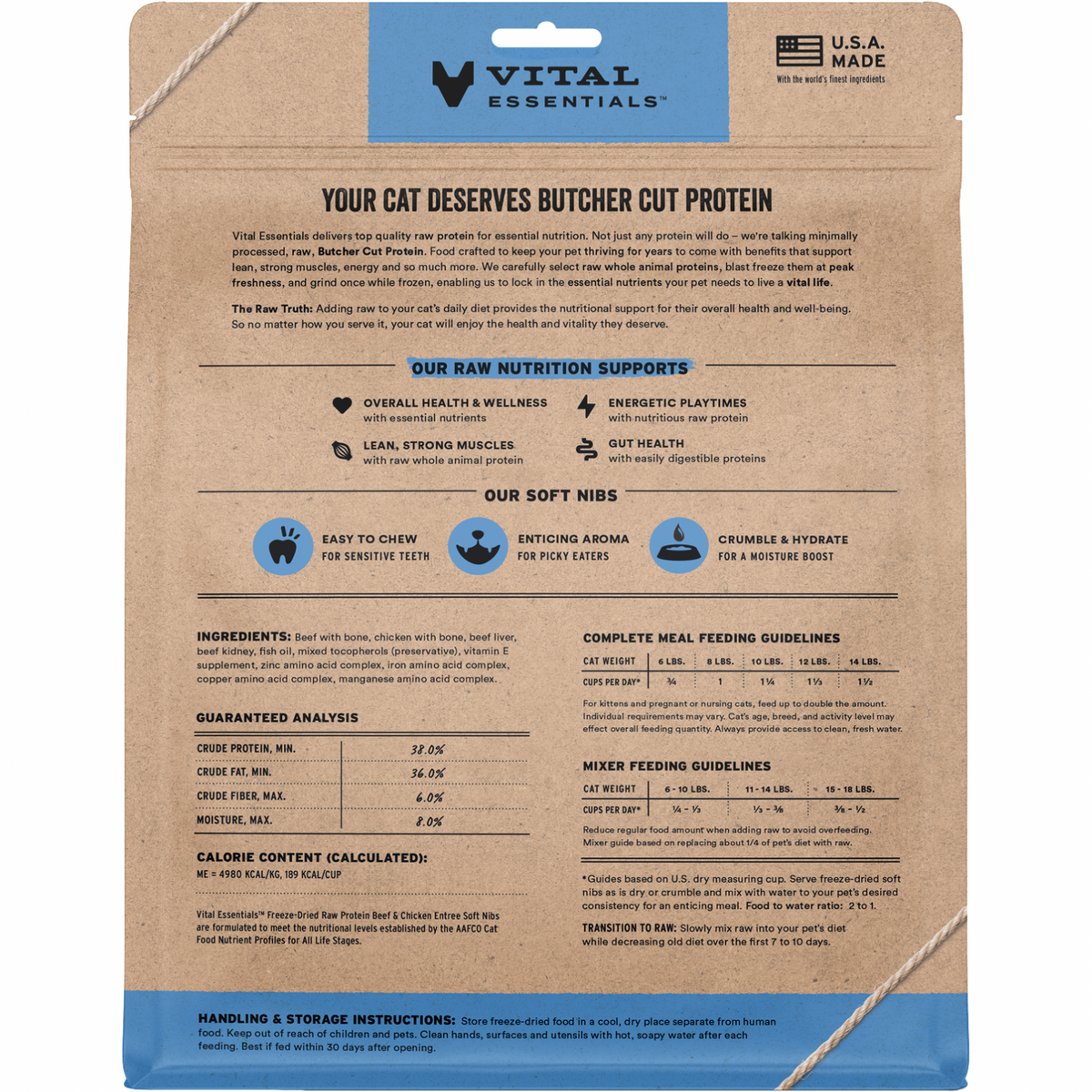 Freeze Dried Cat Food - Soft Nibs - Beef & Chicken