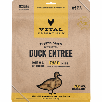 Freeze Dried Cat Food - Soft Nibs - Duck