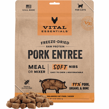 Freeze Dried Cat Food - Soft Nibs - Pork