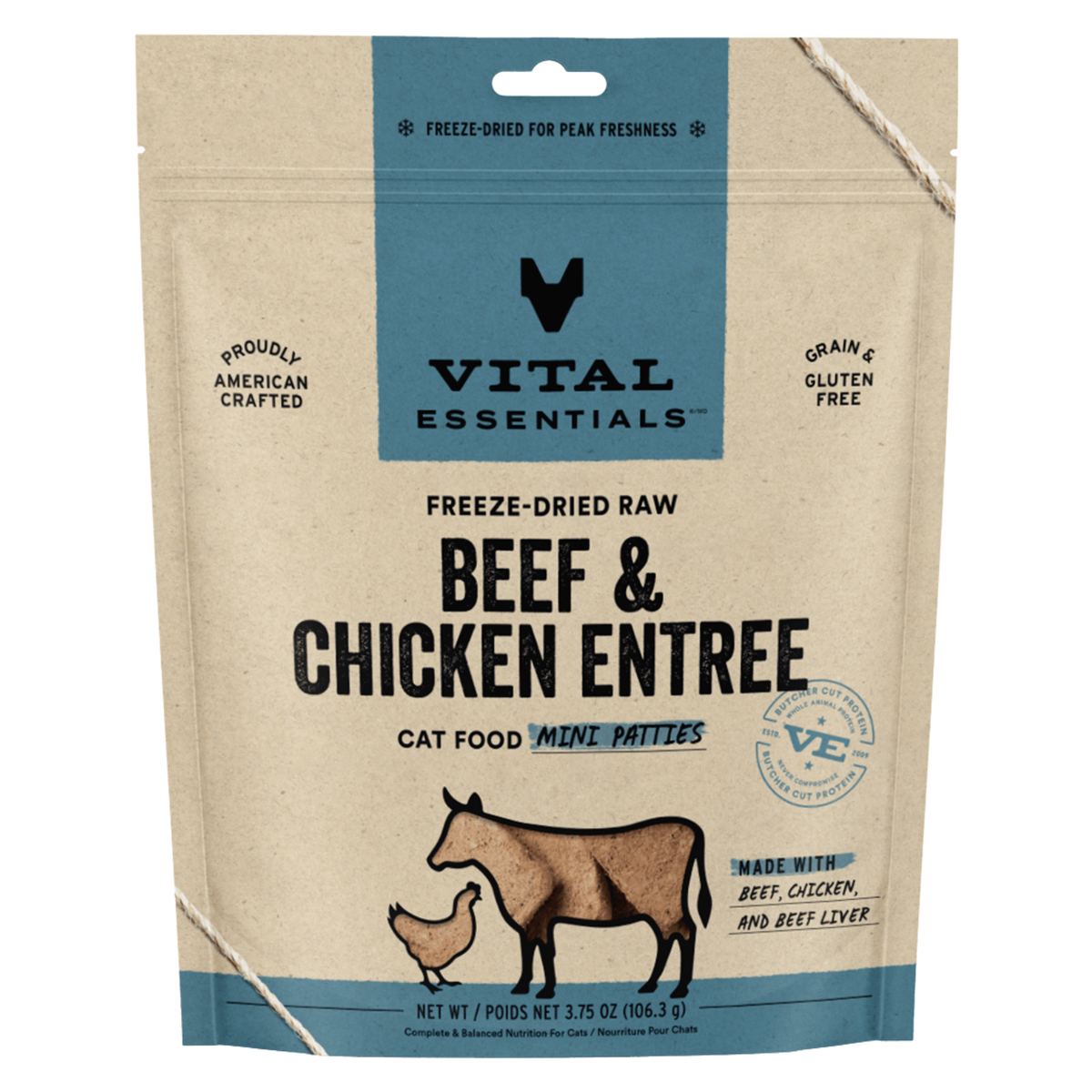 Freeze Dried Cat Food - Mini Patties - Beef & Chicken