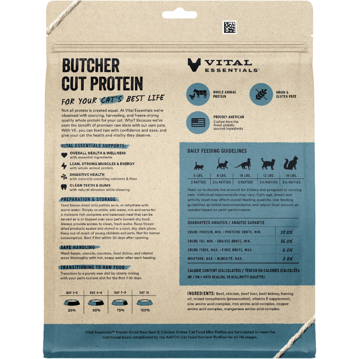 Freeze Dried Cat Food - Mini Patties - Beef & Chicken