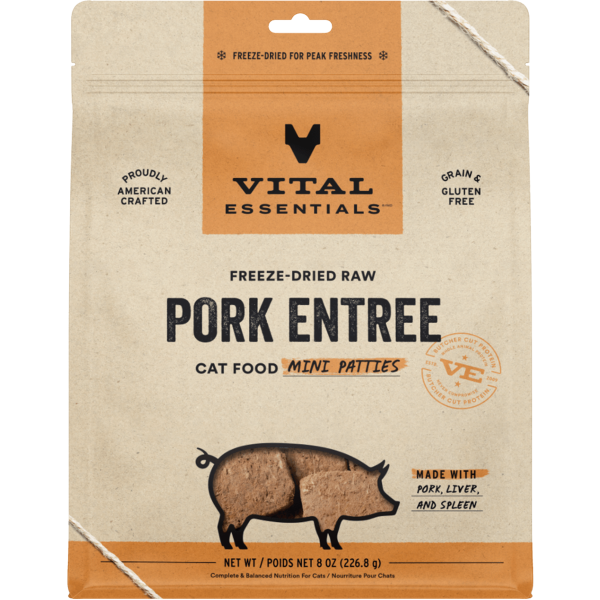 Freeze Dried Cat Food - Mini Patties - Pork