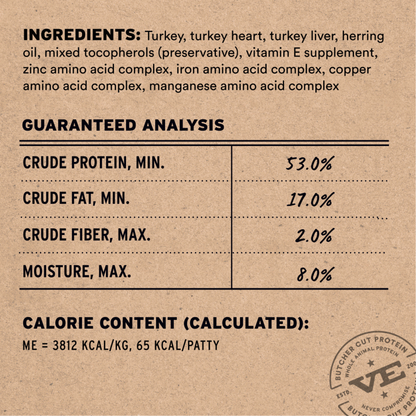 Freeze Dried Cat Food - Mini Patties - Turkey