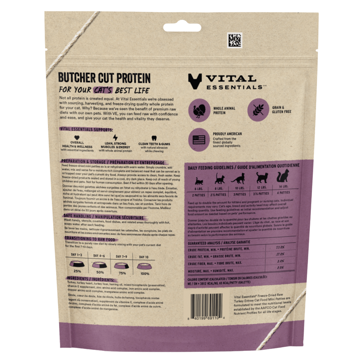 Freeze Dried Cat Food - Mini Patties - Turkey