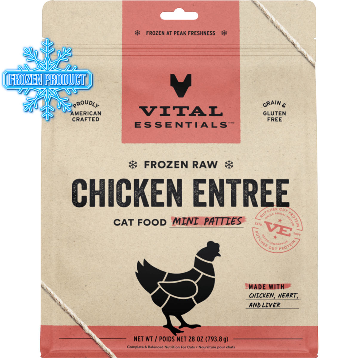 Cat Frozen Raw - Mini Patties - Chicken