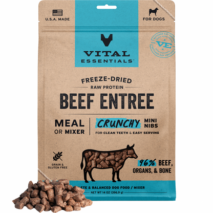 Freeze Dried Dog Food - Crunchy Mini Nibs - Beef