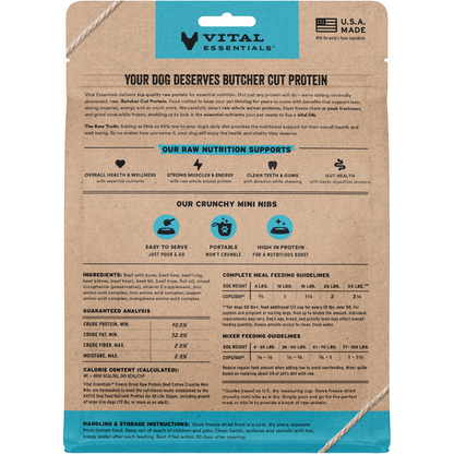 Freeze Dried Dog Food - Crunchy Mini Nibs - Beef