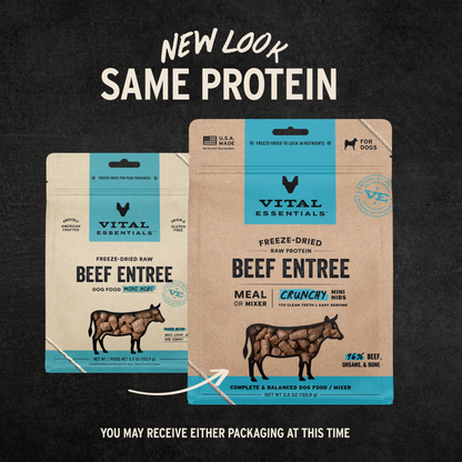 Freeze Dried Dog Food - Crunchy Mini Nibs - Beef