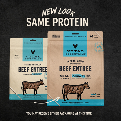 Freeze Dried Dog Food - Crunchy Mini Nibs - Beef