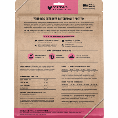 Freeze Dried Dog Food - Crunchy Mini Nibs - Chicken