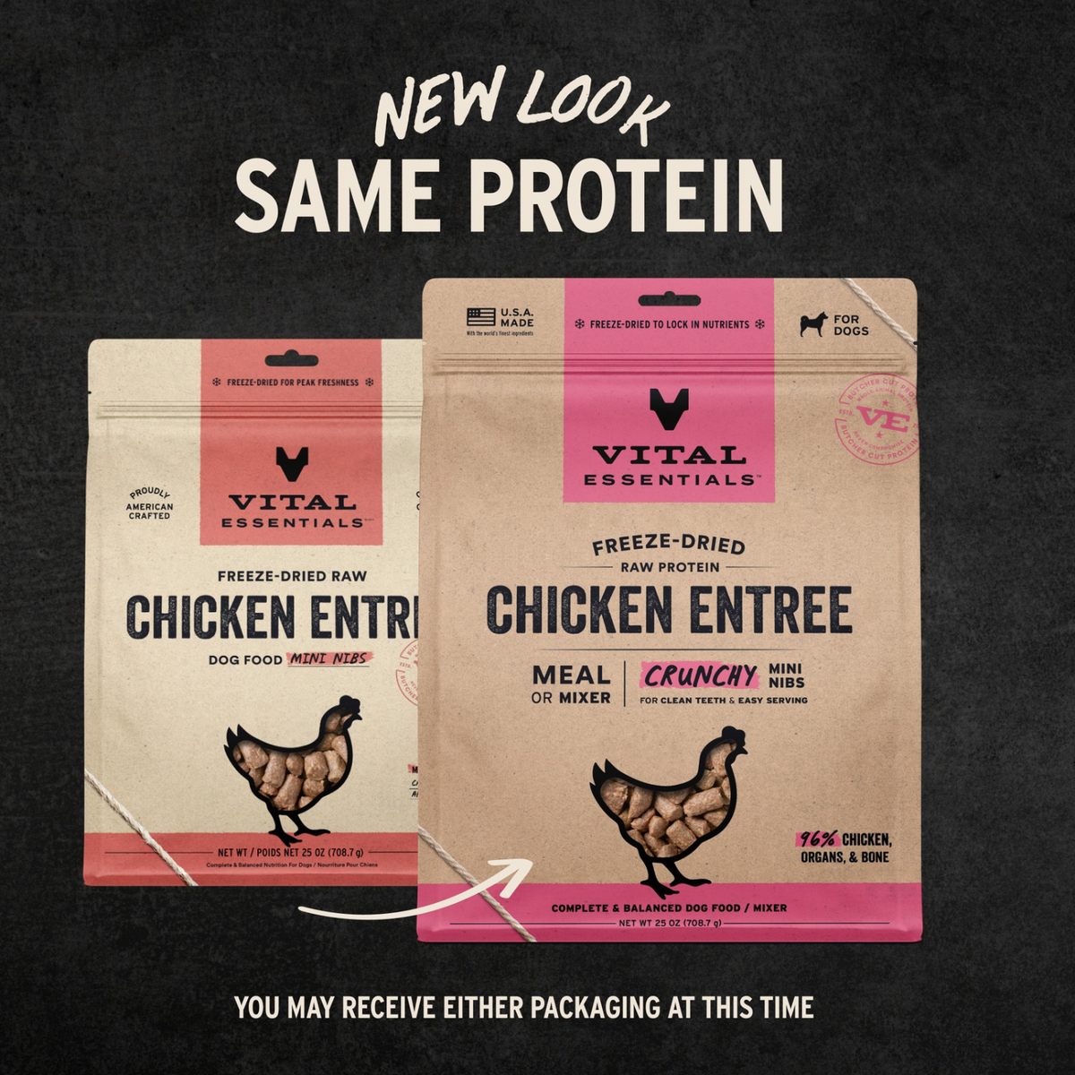 Freeze Dried Dog Food - Crunchy Mini Nibs - Chicken