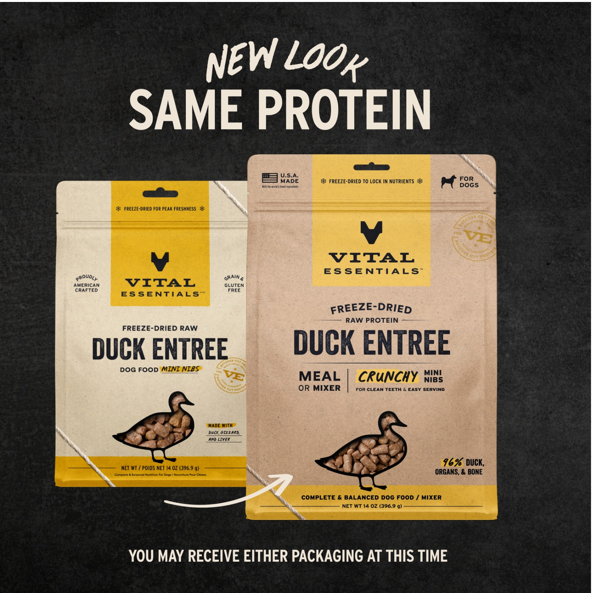 Freeze Dried Dog Food - Crunchy Mini Nibs - Duck