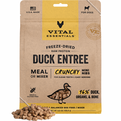Freeze Dried Dog Food - Crunchy Mini Nibs - Duck