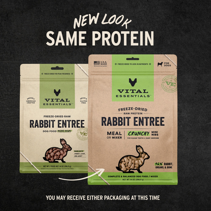 Freeze Dried Dog Food - Crunchy Mini Nibs - Rabbit
