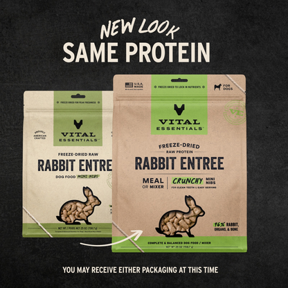 Freeze Dried Dog Food - Crunchy Mini Nibs - Rabbit