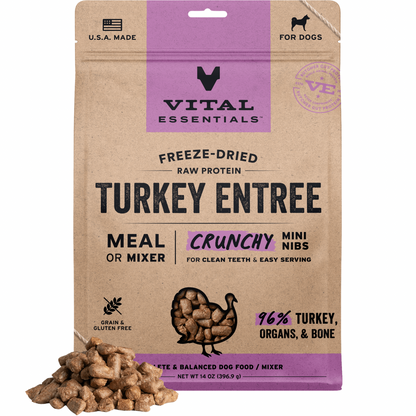 Freeze Dried Dog Food - Crunchy Mini Nibs - Turkey