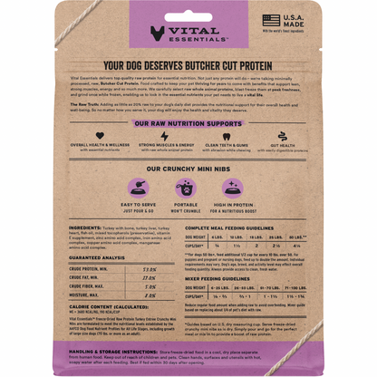 Freeze Dried Dog Food - Crunchy Mini Nibs - Turkey