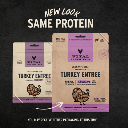 Freeze Dried Dog Food - Crunchy Mini Nibs - Turkey