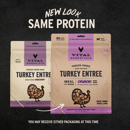 Freeze Dried Dog Food - Crunchy Mini Nibs - Turkey