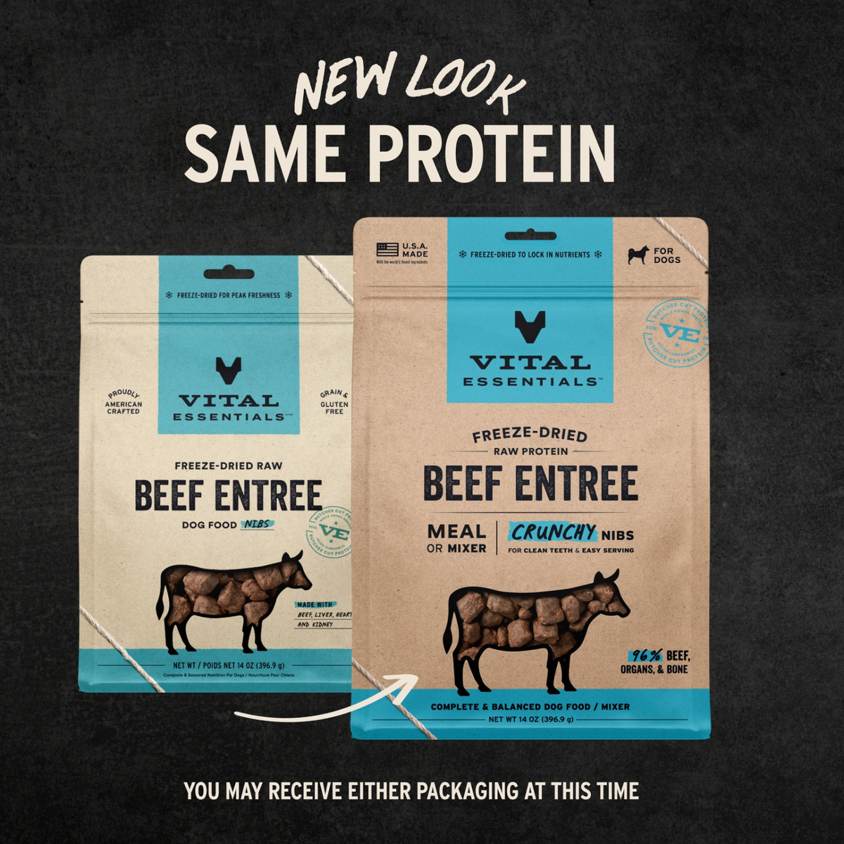 Freeze Dried Dog Food - Crunchy Nibs - Beef