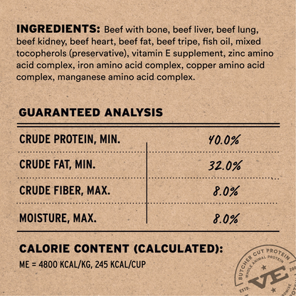 Freeze Dried Dog Food - Crunchy Nibs - Beef
