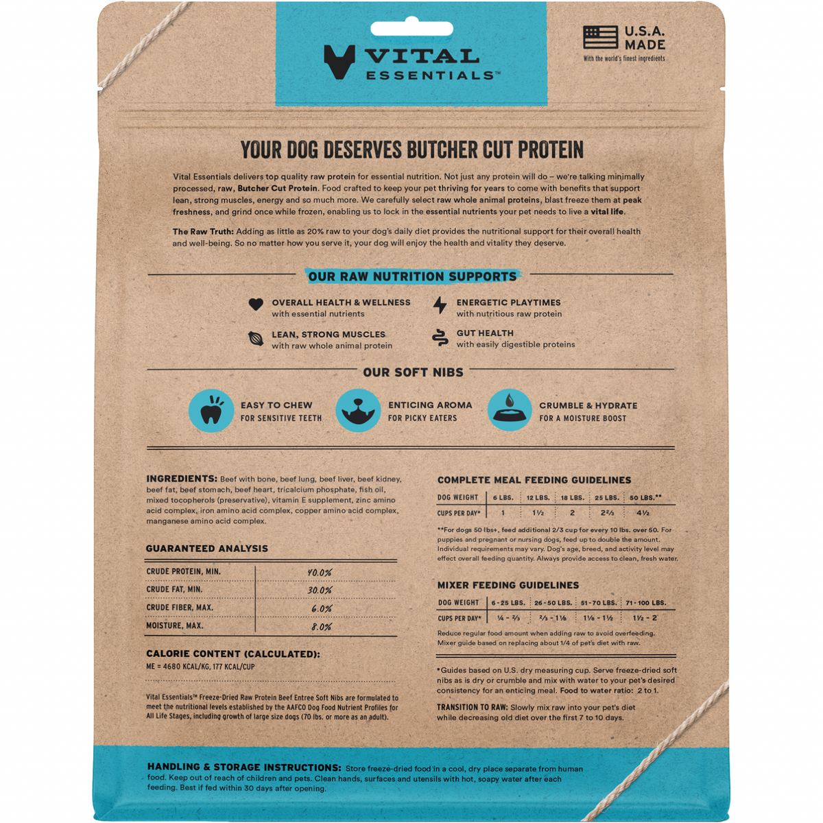 Freeze Dried Dog Food - Soft Nibs - Beef