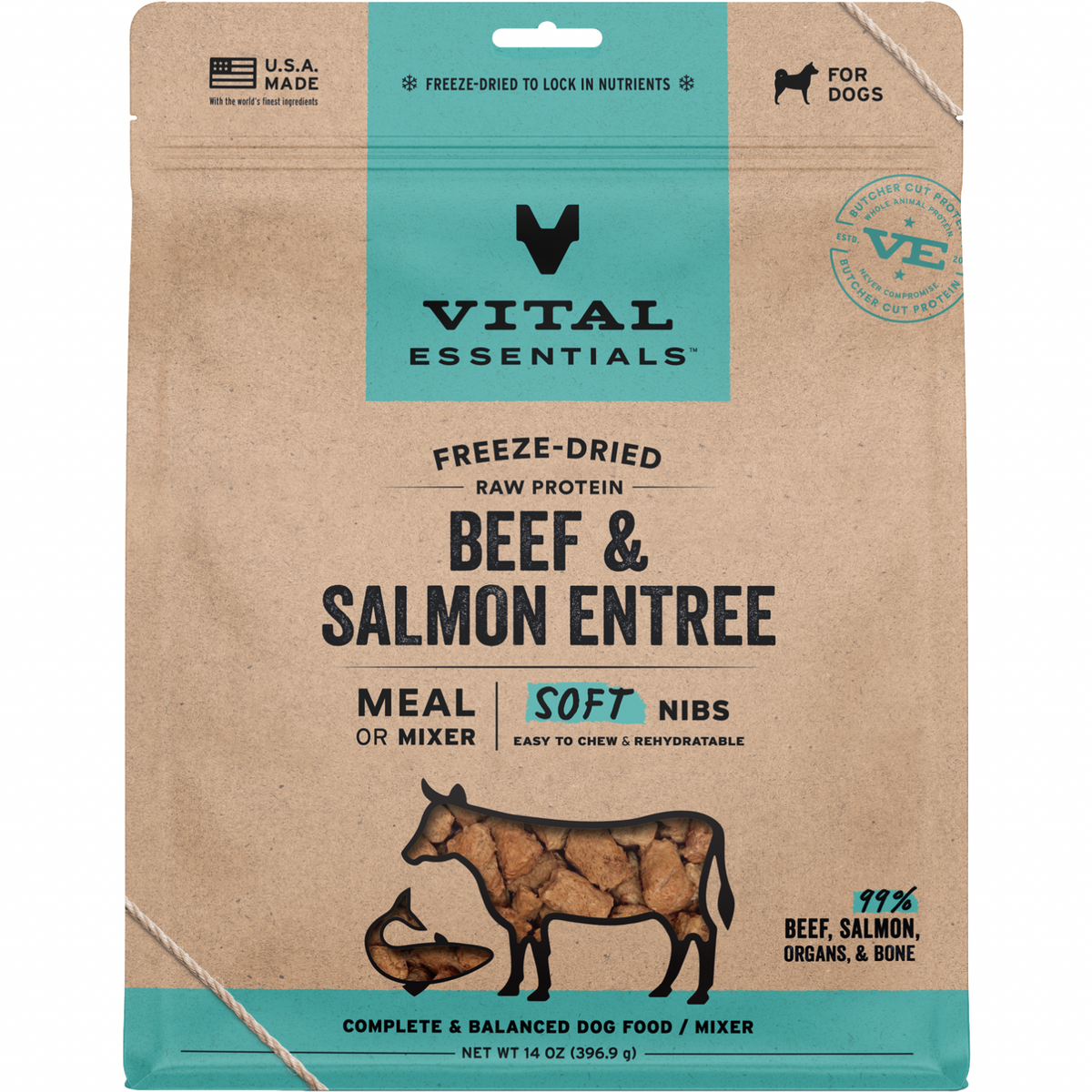 Freeze Dried Dog Food - Soft Nibs - Beef & Salmon