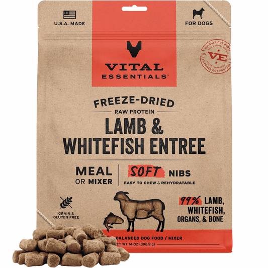 Freeze Dried Dog Food - Soft Nibs - Lamb & Whitefish