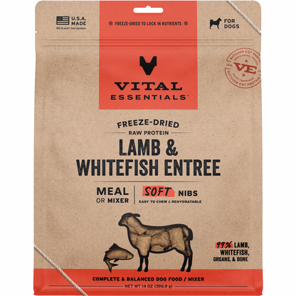 Freeze Dried Dog Food - Soft Nibs - Lamb & Whitefish