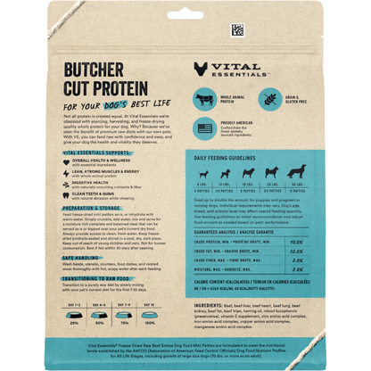 Freeze Dried Dog Food - Mini Patties - Beef
