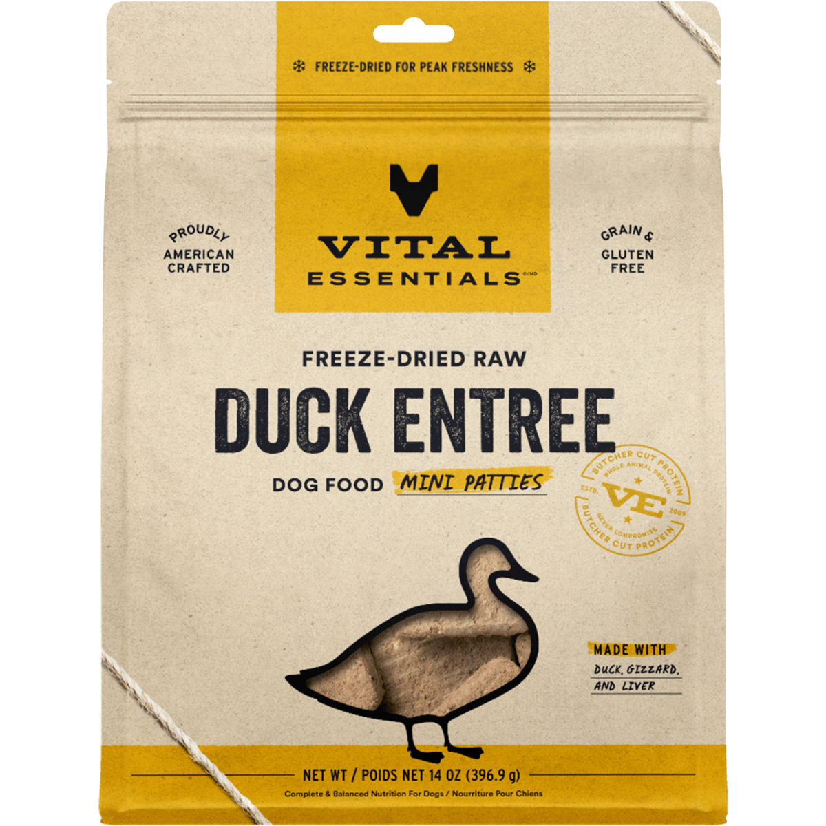 *(Please Use By 2027-01-14)* Freeze Dried Dog Food - Mini Patties - Duck - 14 oz