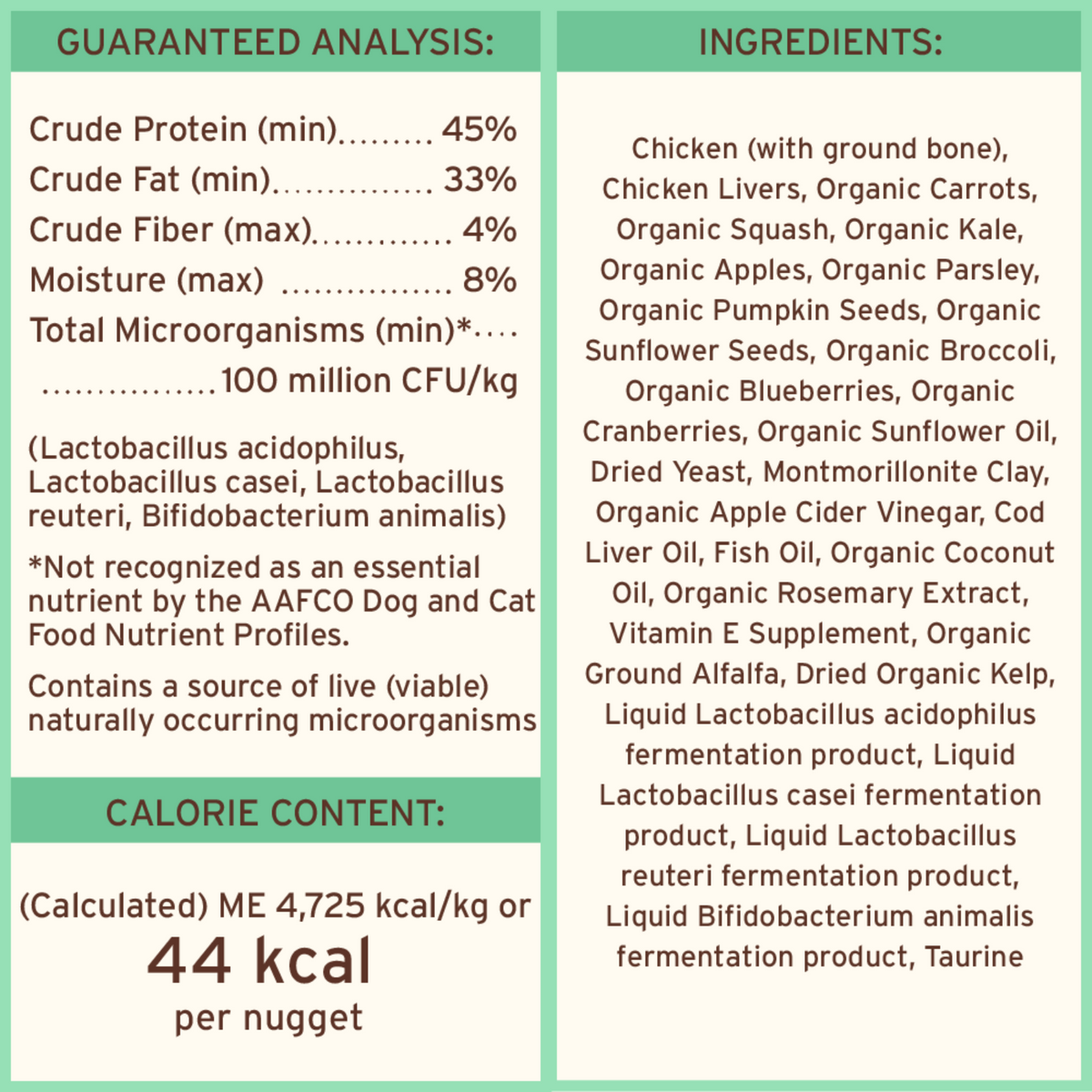 Freeze Dried Dog Food - Chicken Dinner Nuggets - Adult