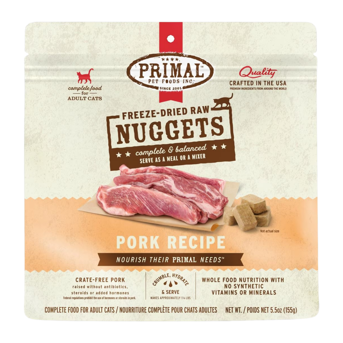 Freeze Dried Cat Food - Pork Dinner Nuggets - Adult
