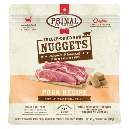 Freeze Dried Cat Food - Pork Dinner Nuggets - Adult