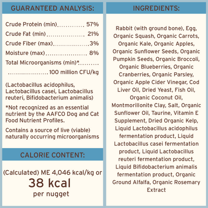 Freeze Dried Cat Food - Rabbit Dinner Nuggets - Adult