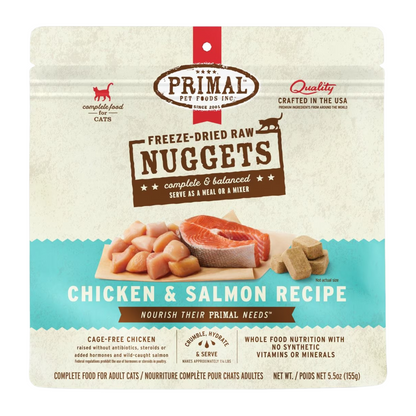 Freeze Dried Cat Food - Chicken & Salmon Dinner Nuggets - Adult