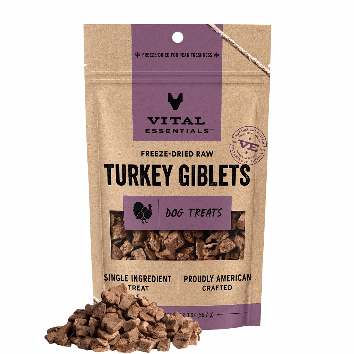 Freeze Dried Dog Treat - Turkey Giblets