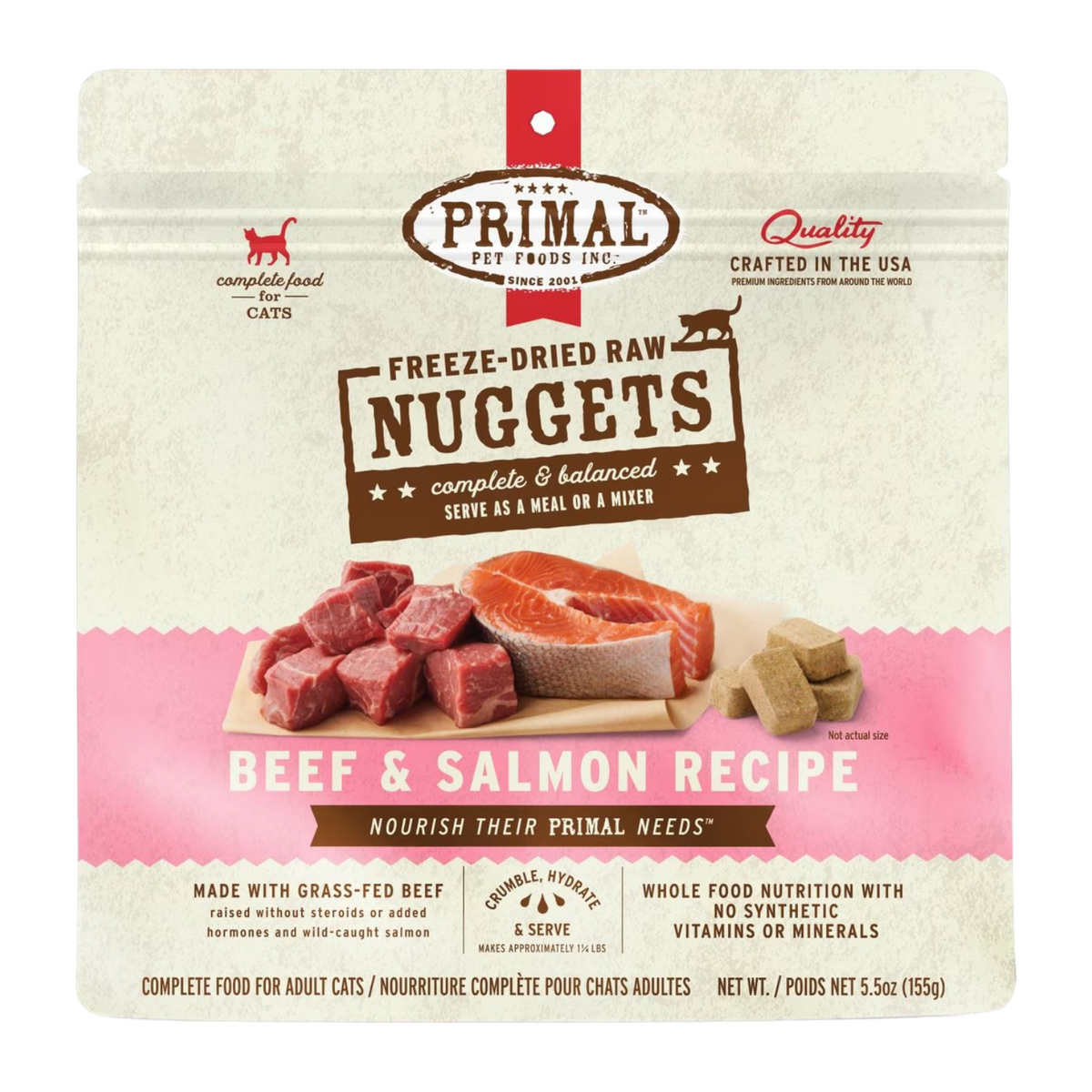 Freeze Dried Cat Food - Beef & Salmon Dinner Nuggets - Adult